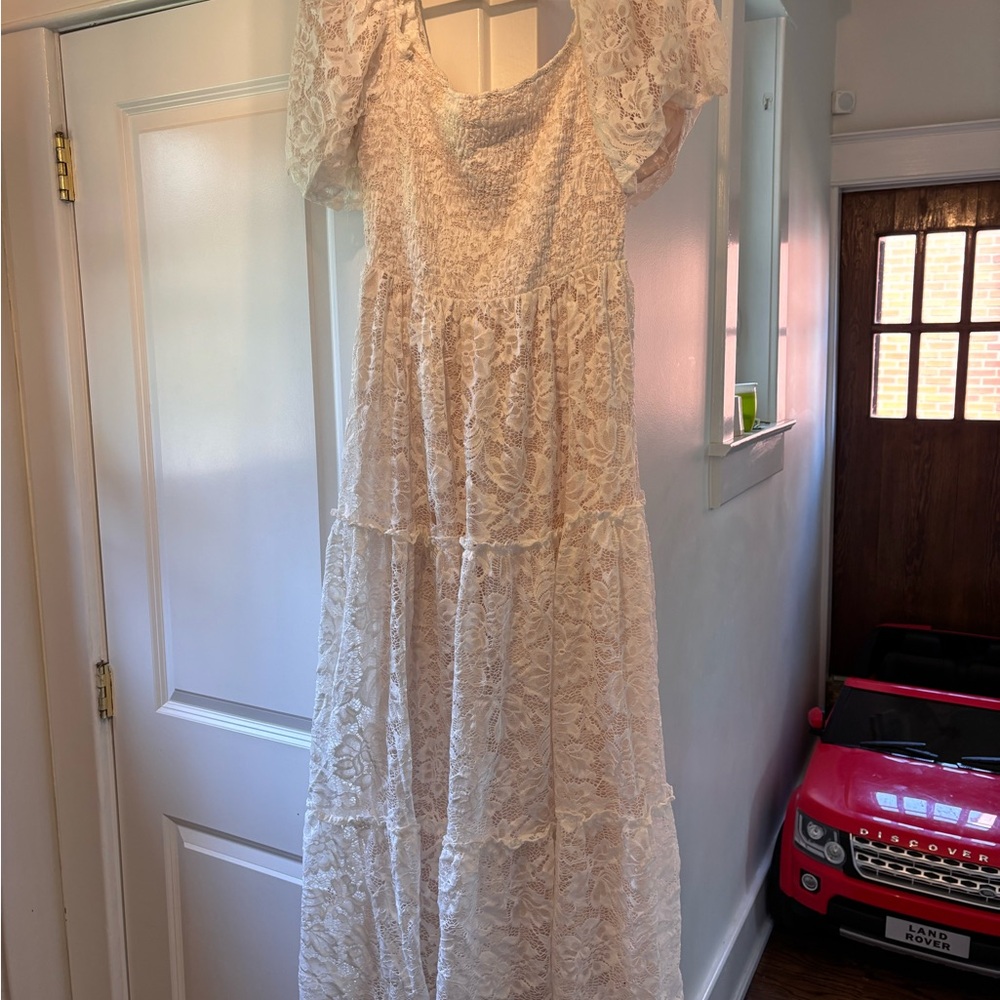 Elegant Lace White Dress